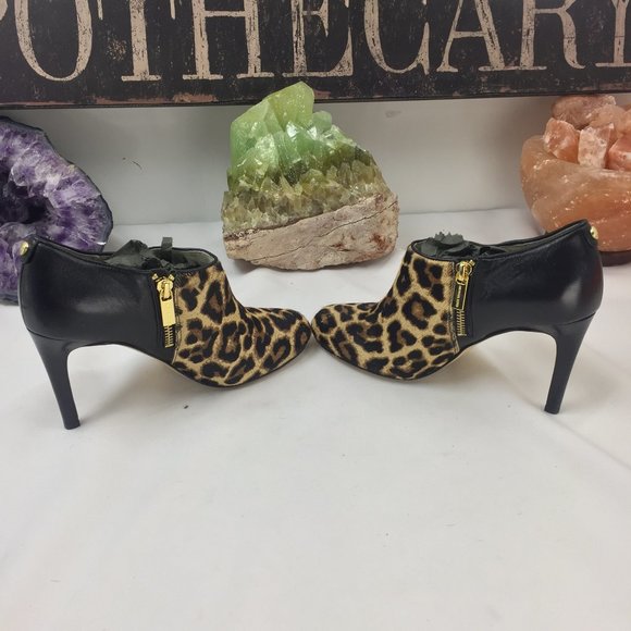 Michael Kors Fur Leather Heel Boot Zip print two - Picture 5 of 12